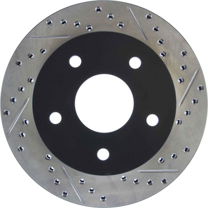 StopTech Sport Drilled/Slotted Brake Rotor; Front Left