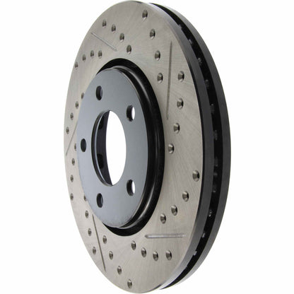 StopTech Sport Drilled/Slotted Brake Rotor; Front Left