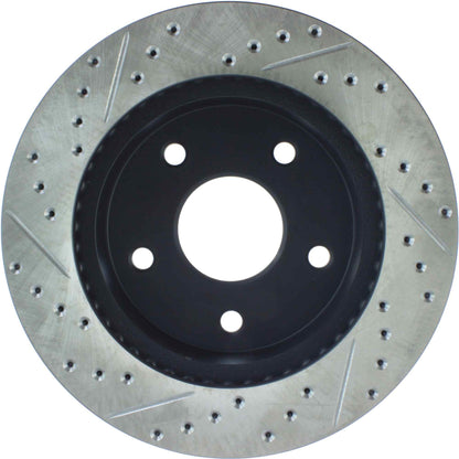 StopTech Sport Drilled/Slotted Brake Rotor; Front Left