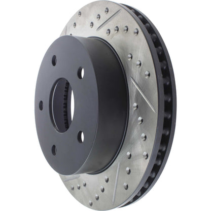StopTech Sport Drilled/Slotted Brake Rotor; Front Right