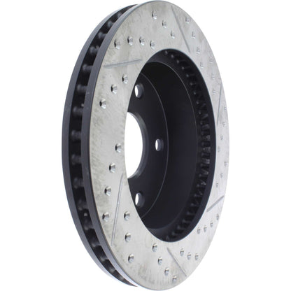 StopTech Sport Drilled/Slotted Brake Rotor; Front Right