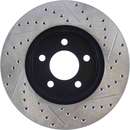 StopTech Sport Drilled/Slotted Brake Rotor; Front Right