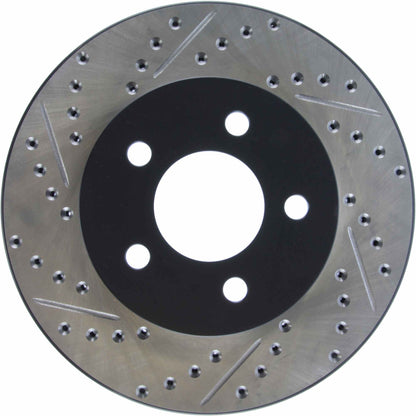 StopTech Sport Drilled/Slotted Brake Rotor; Front Right