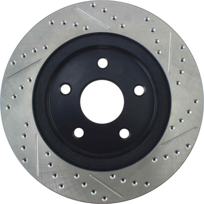 StopTech Sport Drilled/Slotted Brake Rotor; Front Right