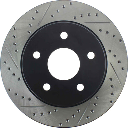StopTech Sport Drilled/Slotted Brake Rotor; Front Right