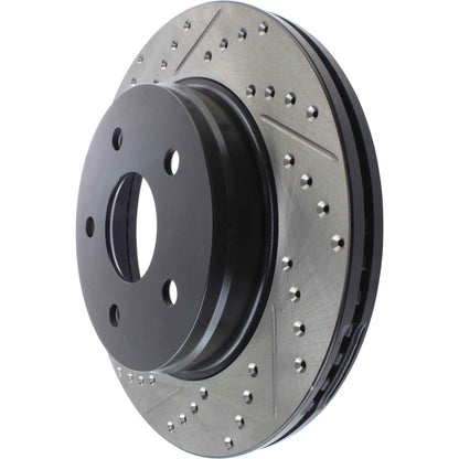 StopTech Sport Drilled/Slotted Brake Rotor; Front Right
