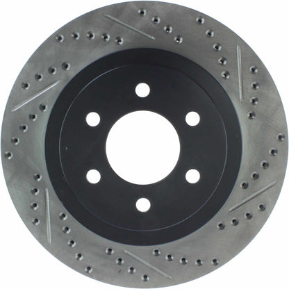 StopTech Sport Drilled/Slotted Brake Rotor; Front Left