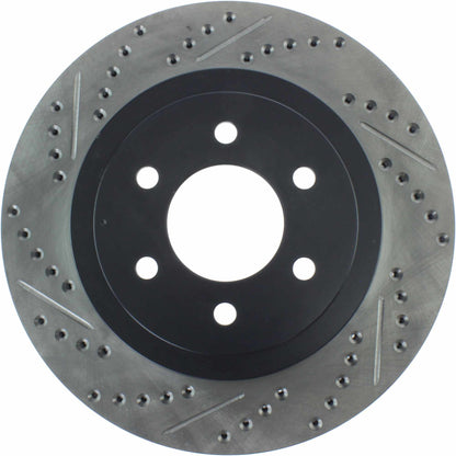 StopTech Sport Drilled/Slotted Brake Rotor; Front Right