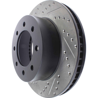 StopTech Sport Drilled/Slotted Brake Rotor; Front Right