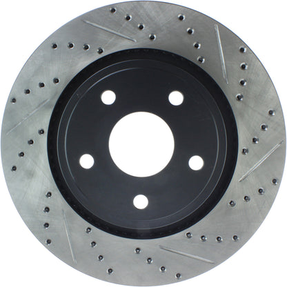 StopTech Sport Drilled/Slotted Brake Rotor; Front Left