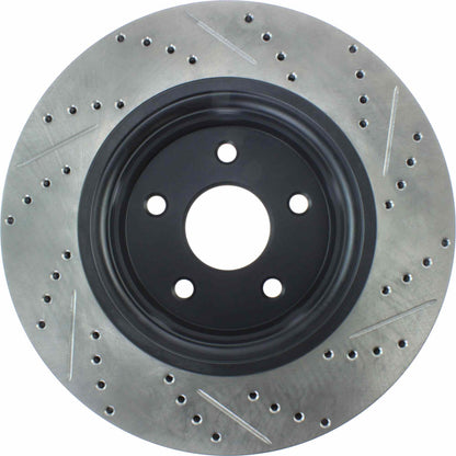 StopTech Sport Drilled/Slotted Brake Rotor; Front Right