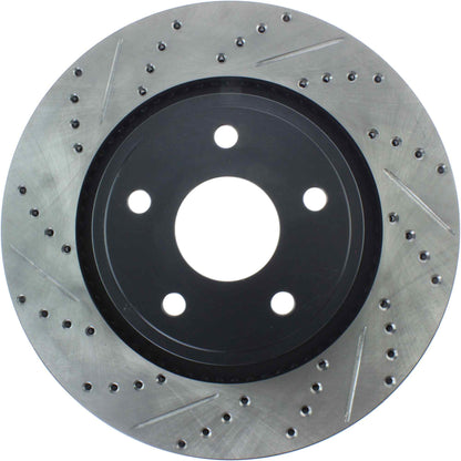 StopTech Sport Drilled/Slotted Brake Rotor; Front Right