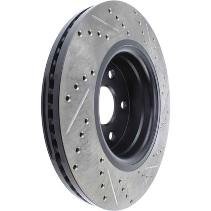 StopTech Sport Drilled/Slotted Brake Rotor; Front Right