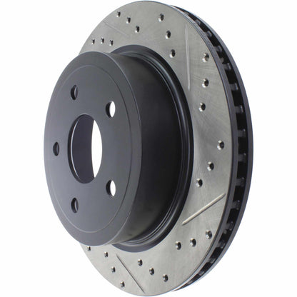 StopTech Sport Drilled/Slotted Brake Rotor; Rear Left