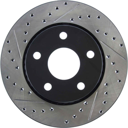 StopTech Sport Drilled/Slotted Brake Rotor; Front Right