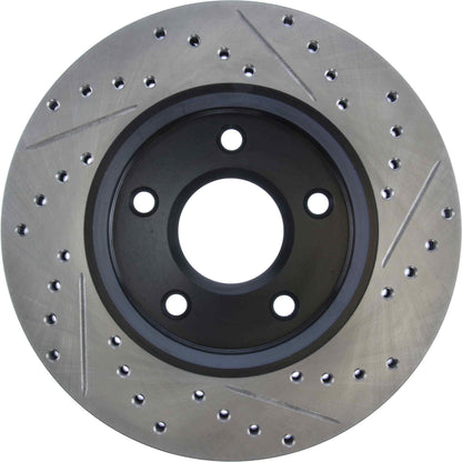 StopTech Sport Drilled/Slotted Brake Rotor; Front Right