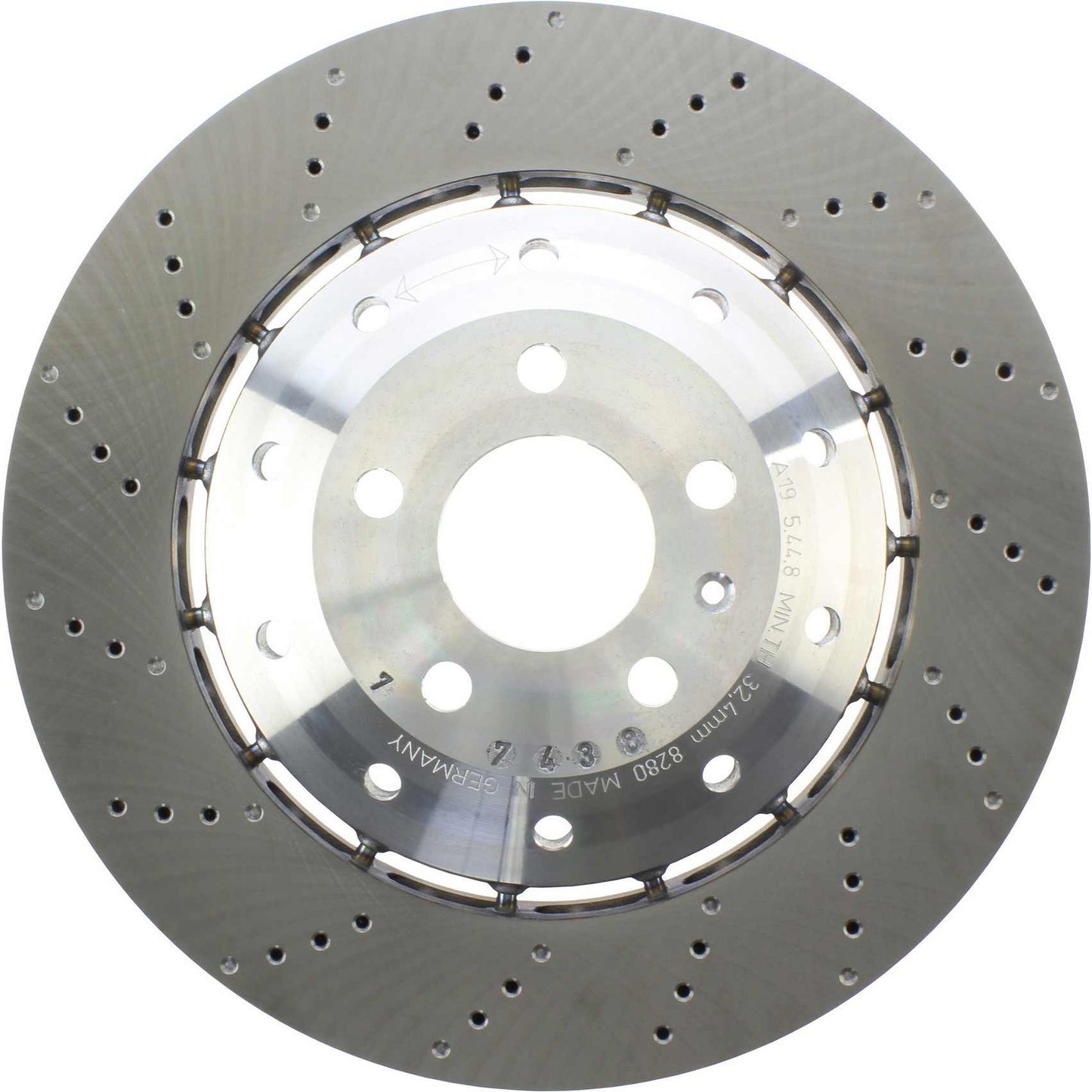 Stoptech Centric 08-10 Audi R8 Drilled Front OE Design Brake Rotor 128.33122