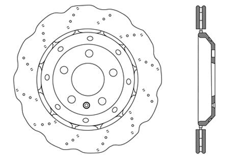 Stoptech Centric 2014 Audi RS5 Coupe Drilled Rear OE Design Brake Rotor 128.33143