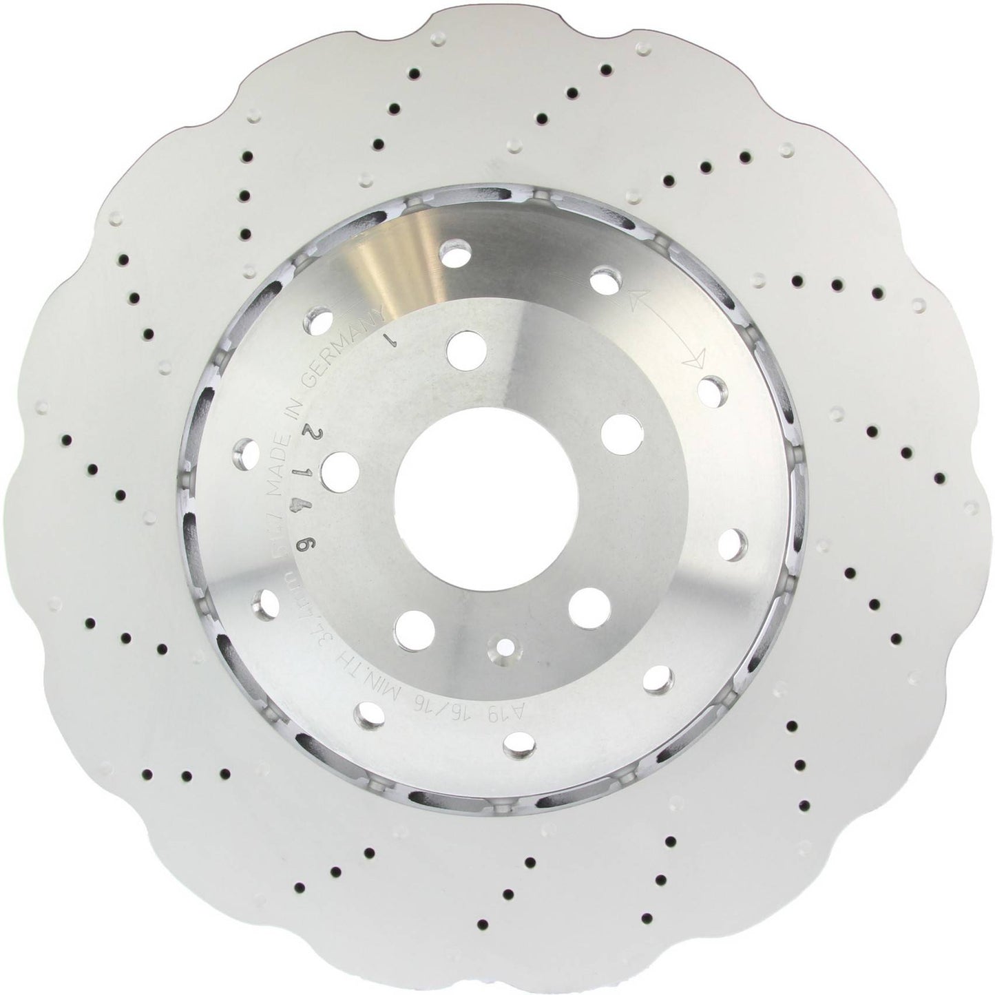 Centric Parts Disc Brake Rotor Premium OE Style Drilled with Electrocoating finish for 2014-2018 Audi RS7 128.33152