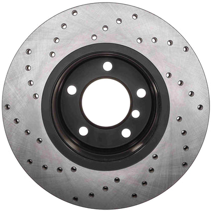 StopTech 04-05 BMW 525 Series Manual Trans / 10/06-07 525i Sedan Drilled Left Front Rotor 128.34073L
