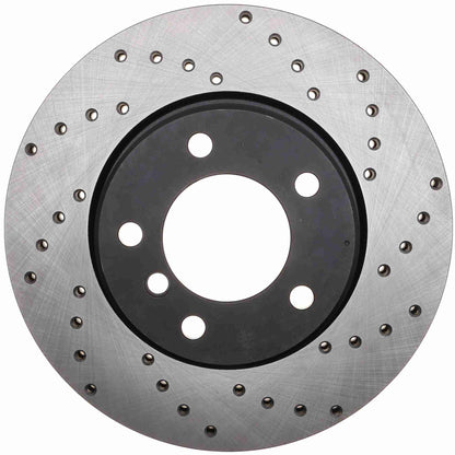 StopTech 04-05 BMW 525 Series Manual Trans / 10/06-07 525i Sedan Drilled Left Front Rotor 128.34073L