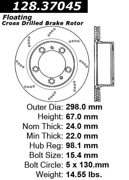 Centric Parts Disc Brake Rotor with Electrocoating Finish 128.37045