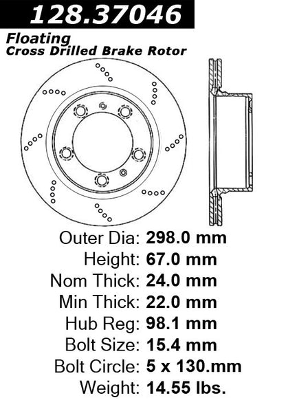 Centric Parts Disc Brake Rotor with Electrocoating finish
