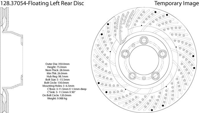Stoptech Centric Drilled OE Design Brake Rotor 128.37054