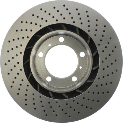 Centric Parts Disc Brake Rotor Premium OE Style Drilled with Painted Hat for 2013-2020 Porsche 718 Boxster/Cayman, 2009-2016 Porsche 911 128.37064