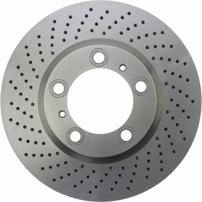 Centric Parts Disc Brake Rotor Premium OE Style Drilled with Painted Hat for 2013-2020 Porsche 718 Boxster/Cayman, 2009-2016 Porsche 911 128.37064