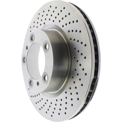 Centric Parts Disc Brake Rotor Premium OE Style Drilled with Painted Hat for 2013-2020 Porsche 718 Boxster/Cayman, 2009-2016 Porsche 911 128.37064