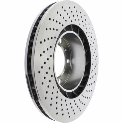 Centric Parts Disc Brake Rotor Premium OE Style Drilled with Painted Hat for 2013-2020 Porsche 718 Boxster/Cayman, 2009-2016 Porsche 911 128.37064