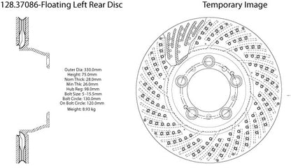 Centric Parts Disc Brake Rotor Premium OE Style Drilled with Electrocoating finish 128.37086