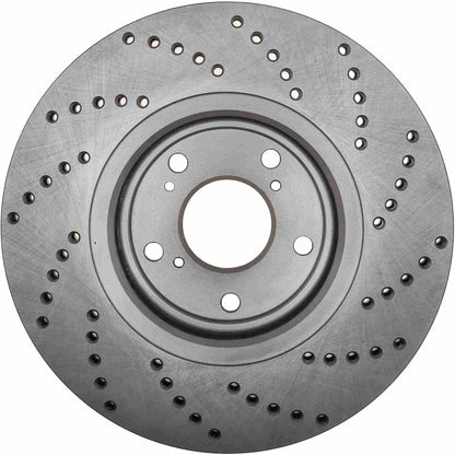 StopTech 17-18 Honda Civic SI / Acura ILX Drilled Sport Right Front Rotor 128.40094R