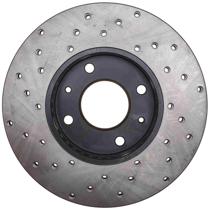 StopTech Sport Cross Drilled Brake Rotor; Front Left