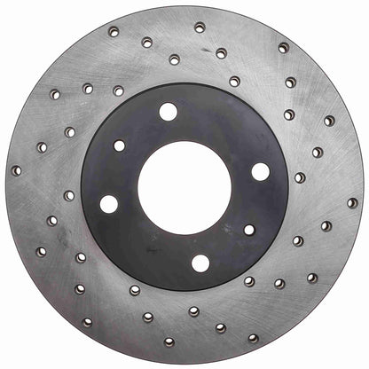 StopTech Sport Cross Drilled Brake Rotor; Front Left