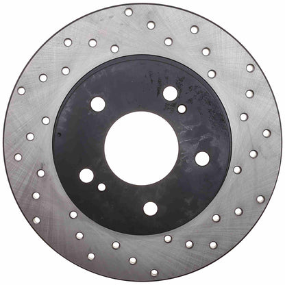 StopTech Sport Cross Drilled Brake Rotor; Rear Left