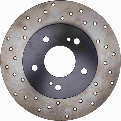 StopTech Sport Cross Drilled Brake Rotor; Rear Right