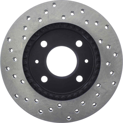 StopTech Sport Cross Drilled Brake Rotor; Front Left