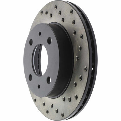 StopTech Sport Cross Drilled Brake Rotor; Front Left