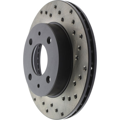 StopTech Sport Cross Drilled Brake Rotor; Front Left