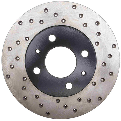 StopTech Sport Cross Drilled Brake Rotor; Front Left