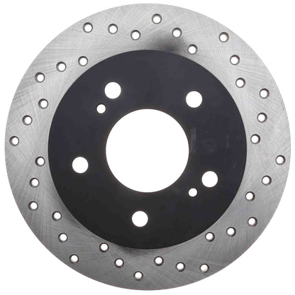 StopTech Sport Cross Drilled Brake Rotor; Rear Left