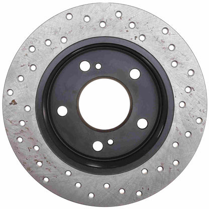 StopTech Sport Cross Drilled Brake Rotor; Rear Right