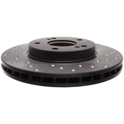 StopTech Sport Cross Drilled Brake Rotor; Front Left