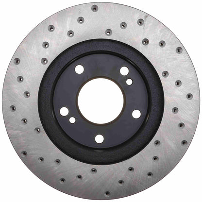 StopTech Sport Cross Drilled Brake Rotor; Front Left