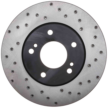 StopTech Sport Cross Drilled Brake Rotor; Front Left