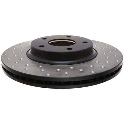 StopTech Sport Cross Drilled Brake Rotor; Front Left
