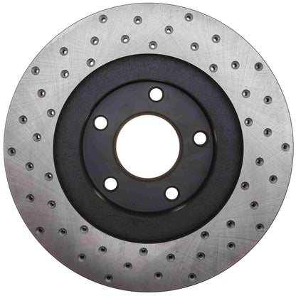 StopTech Sport Cross Drilled Brake Rotor; Front Left