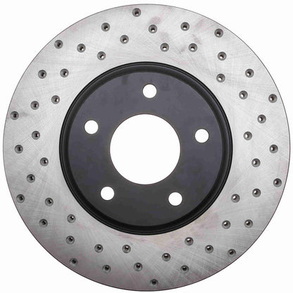 StopTech Sport Cross Drilled Brake Rotor; Front Left